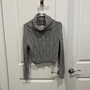 Hollister Charcoal Cable Knit Turtleneck Sweater